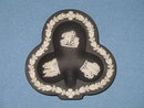 Wedgwood Black Jasperware small club shaped ashtray