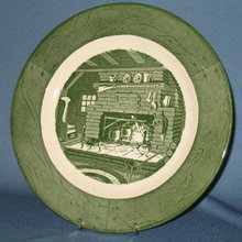 Royal (USA) Colonial Homestead green dinner plate