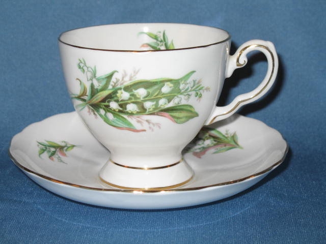Royal Tuscan Birthday Flowers, May, Lily of the Valley cup and saucer