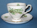 Royal Tuscan Birthday Flowers, May, Lily of the Valley cup and saucer
