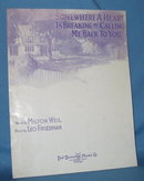 Somewhere a Heart is Breaking and Calling Me Back to You sheet music