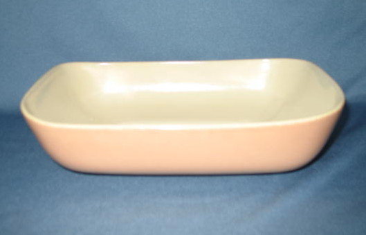 Franciscan Metropolitan coral with ivory liner vegetable bowl