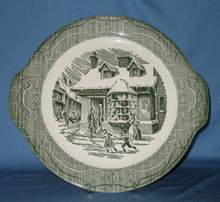 Old Curiosity Shop green handled cake plate by Royal