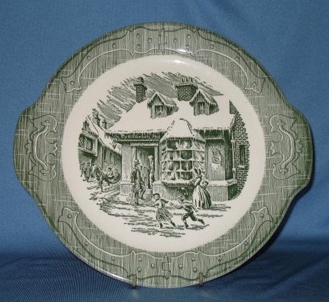 Old Curiosity Shop green handled cake plate by Royal