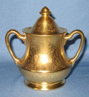 Pickard gold floral (Plain Encrusted?) lidded sugar