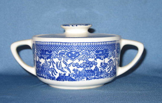 Royal China Willow Ware lidded sugar