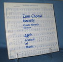 46th Anniversary Zion Choral Society 33 RPM LP