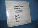 52nd Festival of Music Zion Choral Society 33 RPM LP
