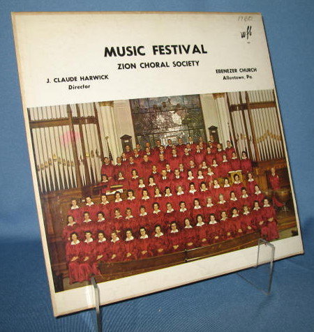 1960 Music Festival Zion Choral Society 33 RPM LP