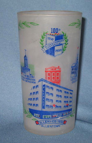 H. Leh and Compnay, Allentown PA 100th Anniversary commemorative tumbler