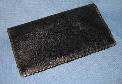 Lord Francis Genuine Morocco leather billfold with brass edges