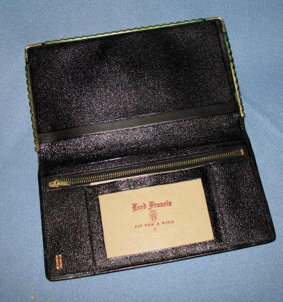 Lord Francis Genuine Morocco leather billfold with brass edges
