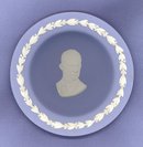Wedgwood blue jasper Dwight Eisenhower cup plate