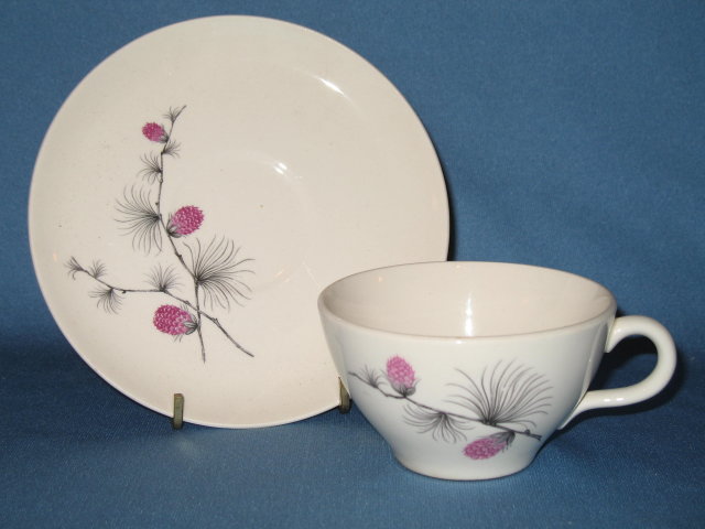 Canonsburg Pottery Wild Clover cup and saucer