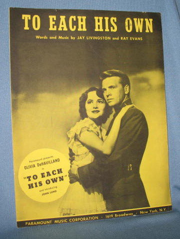 To Each His Own sheet music