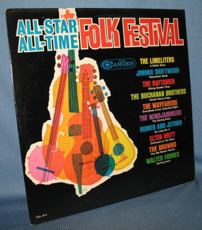 All-Star All-Time Folk Festival 33 RPM LP record