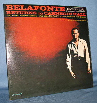 Belafonte Returns to Carnegie Hall 33 RPM LP record
