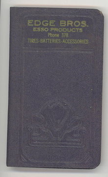 Edge Bros. Esso Products, Quakertown PA pocket organizer