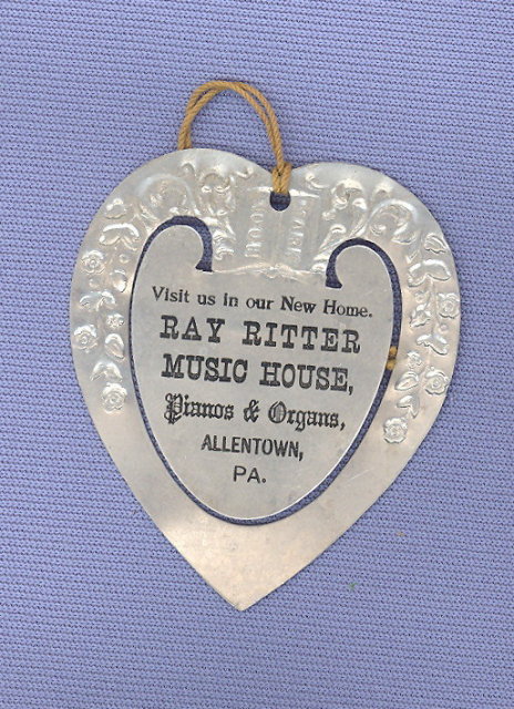 Ray Ritter Music House, Allentown PA aluminum advertising bookmark