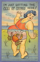 Sea shore comic postcard