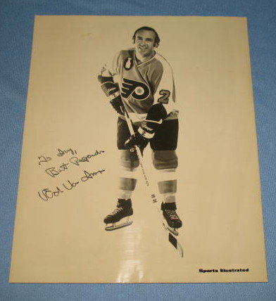 Autographed photo of Philadelphia Flyers' Ed Van Impe