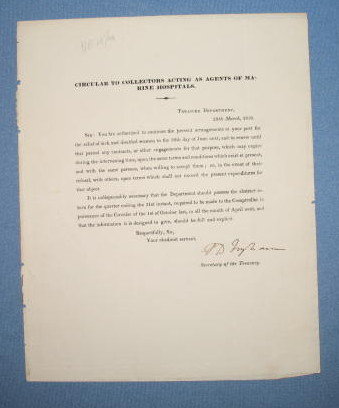 U. S. Treasury Department Circular to Collectors Acting as Agents of Marine Hospitals