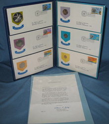 British Virgin Islands First Day Cachets : 6 first official coins and six first day covers