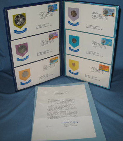 British Virgin Islands First Day Cachets : 6 first official coins and six first day covers