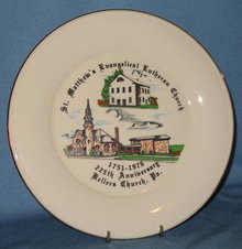 St. Matthew's Evangelical Lutheran Church, Kellers Church. PA 225th Anniversary collector's plate