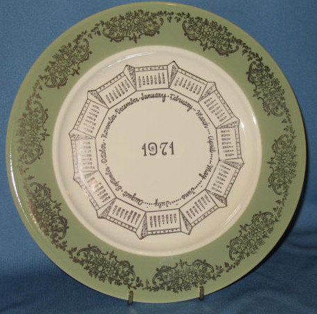 1971 calendar plate