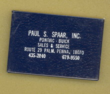 Paul S. Spaar, Inc. Pontiac - Buick, Palm PA pocket mirror
