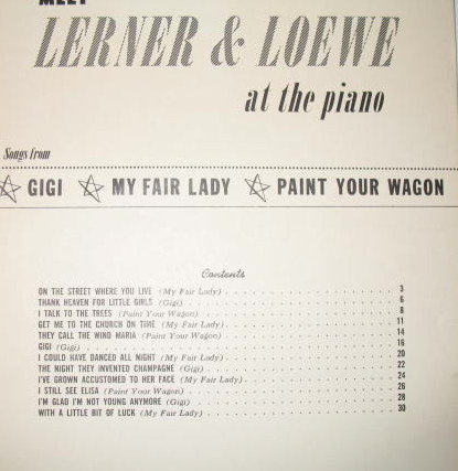 Meet Lerner and Loewe at the piano Music Book