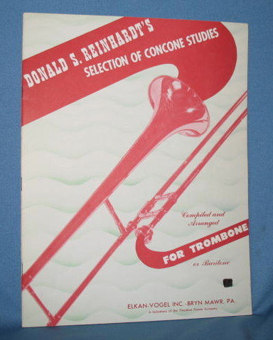 Donald S. Reinhardt's Selection of Concone Studies for Trombone or Baritone