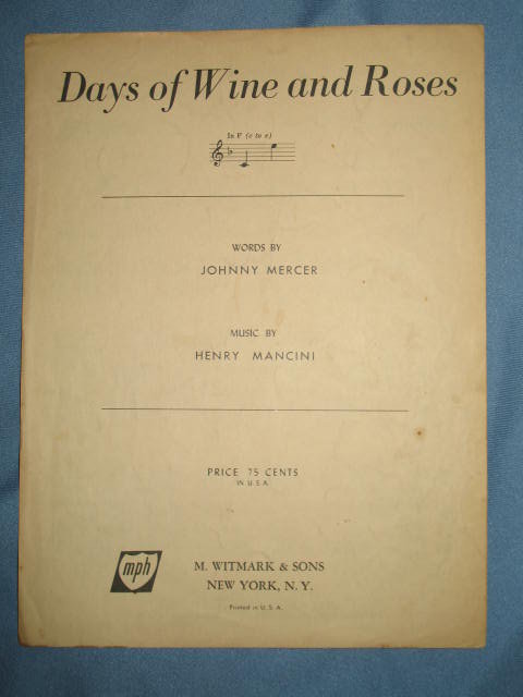 Days of Wine and Roses sheet music