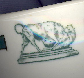 Trenton China custard bowl featuring bull and dog