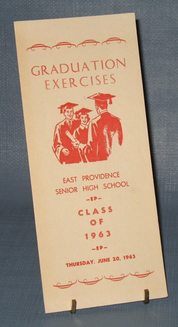 East Providence Senior High School (Rhode Island) Class of 1963 Graduation Exercises bulletin