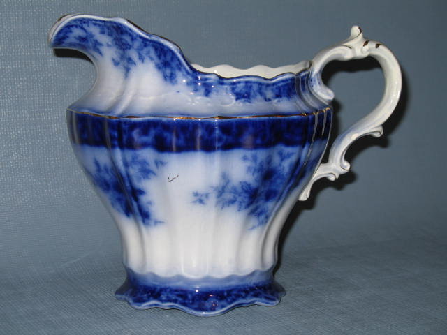 Stanley Pottery Co. England Touraine flow blue pitcher