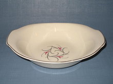 Salem China Serenade handled oval vegetable bowl