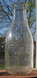 Puritan Dairy Perth Amboy NJ embossed quart milk bottle