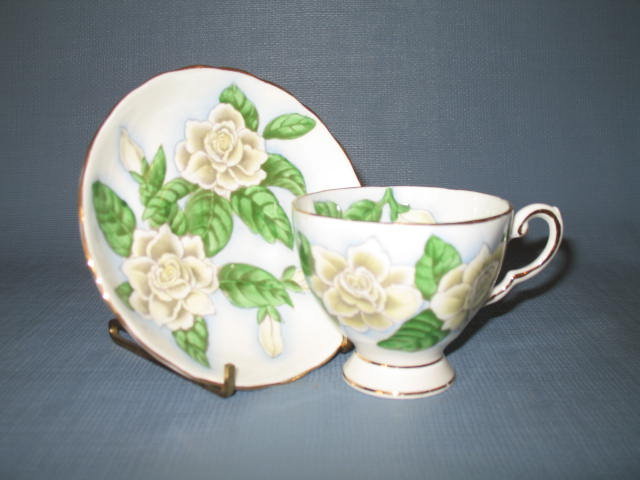 Tuscan (England) Fine English Bone China Hawaiian Flowers Gardenia cup and saucer