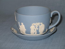 Wedgwood blue Jasperware cup and saucer