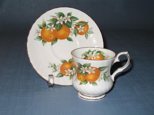 Elizabethan Fine Bone China Florida Oranges small cup and saucer