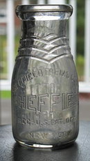 Sheffield Farms (NY) half pint embossed milk bottle