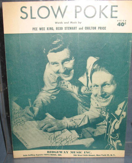 Slow Poke sheet music by Pee Wee King, Redd Stewart and Chilton Price