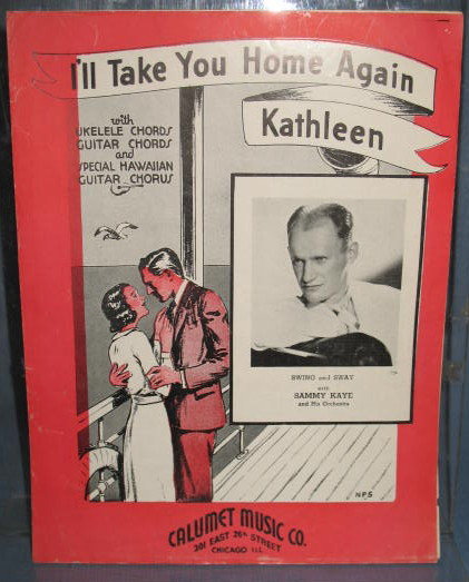 I'll Take You Home Again Kathleen sheet music with ukelele and guitar chords and special Hawaiian Guitar chorus