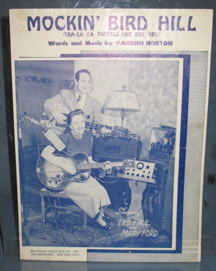Mockin' Bird Hill sheet music featuring Les Paul and Mary Ford