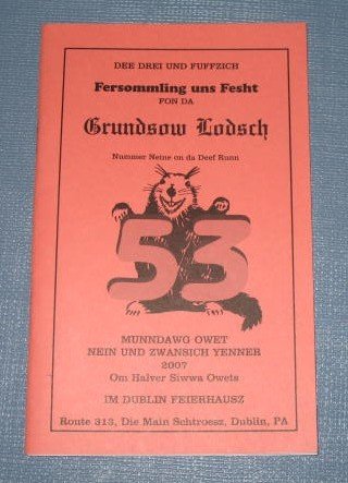 53rd Meeting of the Deep Run Grundsow Lodge booklet