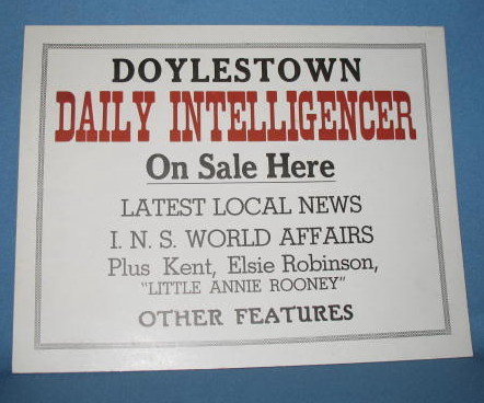 Doylestown Daily Intelligencer On Sale Here placard