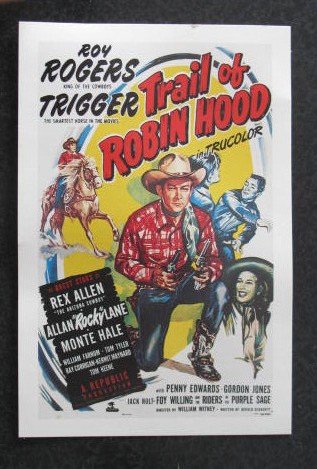 Roy Rogers in Trail of Robin Hood advertising card