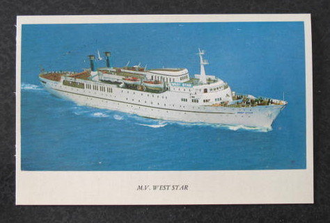 M. V. West Star postcard